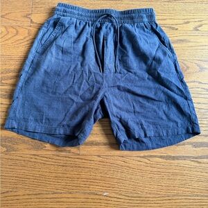 Les Deux Linen Shorts - Small - Navy Blue